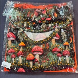 Unbranded long‎ sleeve shirt and pants bamboo daywear set, Mushroom Print